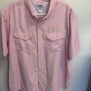 AFTCO Classic Red Checkered Short Sleeve Fishing Shirt Sirius Tech XL NWT